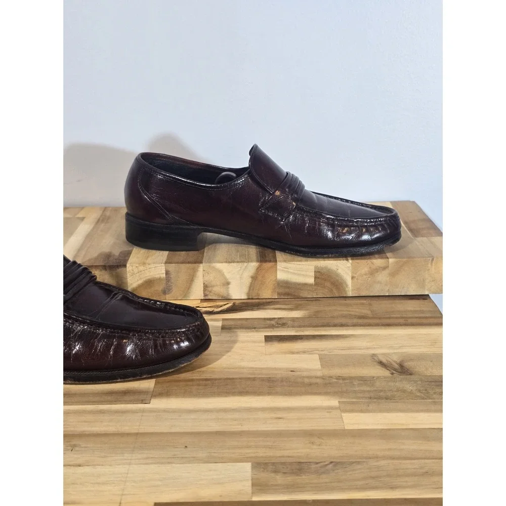 Florsheim Men's Brown Leather Loafers Size 8D Slip-On Shoes Made‎ in India
